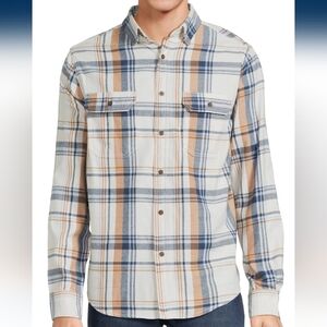 George Men's Long Sleeve Flannel Plaid Shirt Size XS (30-32)    NWT